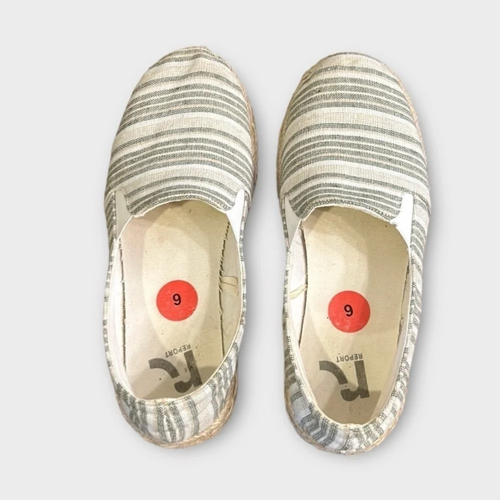 Report Nahla Striped Espadrille Platform Flats Size 6 - Picture 5 of 10